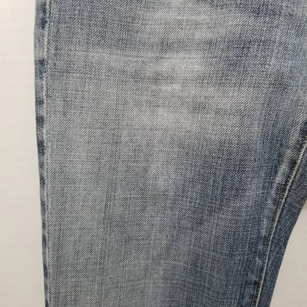 7FAM jeans 26 bootcut lightly distressed low rise 100% cotton denim whiskered - Picture 5 of 15